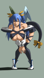 Rule 34 | arc system works, blue hair, breasts, bursting breasts, cleavage, dizzy (guilty gear), guilty gear, huge breasts, kishio (agedama), tail, thighhighs, wings
