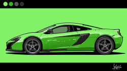 Rule 34 | absurdres, bad id, bad pixiv id, car, color guide, from side, highres, mclaren, mclaren 650s, motor vehicle, no humans, original, signature, solo, vehicle focus, yuh 7929