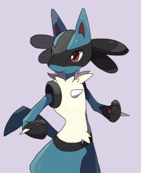 Rule 34 | brown eyes, creature, creatures (company), furry, game freak, gen 4 pokemon, grey background, looking to the side, lucario, nintendo, pokemon, pokemon (creature), rifu (hunihuni1130), simple background, solo, spikes, standing, upper body