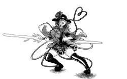 Rule 34 | 1girl, boots, breasts, commentary request, energy sword, fighting stance, frilled shirt collar, frilled skirt, frills, full body, greyscale, hair over one eye, hat, hat ribbon, heart, heart of string, imori (46296895), komeiji koishi, large breasts, lightsaber, looking afar, monochrome, open mouth, ribbon, shirt, short hair, simple background, skirt, solo, star wars, sword, third eye, touhou, weapon