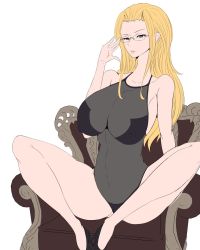 Rule 34 | blonde hair, breasts, glasses, highres, kalifa (one piece), one piece, spread legs, tagme