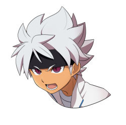 Rule 34 | 10s, 1boy, earth eleven, headband, ibuki munemasa, inazuma eleven (series), inazuma eleven go, inazuma eleven go galaxy, jacket, male focus, maroon eyes, open mouth, petagon, short hair, simple background, solo, track jacket, upper body, white background, white hair