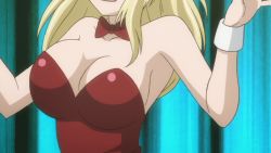 Rule 34 | 1girl, animated, animated gif, blonde hair, blush, bouncing breasts, breasts, cleavage, dancing, fairy tail, large breasts, lucy heartfilia, playboy bunny
