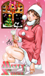 Rule 34 | 1futa, boots, breasts, christmas, christmas tree, christmas wreath, cum, cum in container, cum in cup, cup, dress, drink, drinking glass, dusty heaven, ejaculation, erection, full body, fur-trimmed dress, fur trim, futanari, gradient background, holding, holding cup, indoors, looking at viewer, lowres, medium breasts, merry christmas, mrchamon, penis, pink background, resize, sant hat, santa costume, short dress, simple background, snowflakes, solo, squatting, uncensored, white footwear, window, wine glass, wreath
