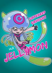 Rule 34 | 1girl, black eyes, digimon, highres, jellyfish, jellymon, monster girl, tentacles