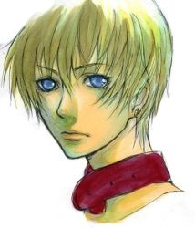 Rule 34 | 1boy, blonde hair, blue eyes, galerians, looking at viewer, lowres, male focus, rion (galerians), short hair, simple background, solo, tagme, white background