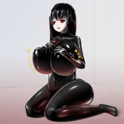 Rule 34 | bodysuit, breast milk, breasts, keteru yamiko, lactation, lactation through clothes, large breasts, scp-835-jp, scp foundation, thick thighs, thighs, yandere