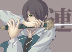 Rule 34 | 00s, black hair, green eyes, ichimoku ren, jigoku shoujo, sword, weapon