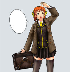 Rule 34 | jacket, murazono, orange hair, original, school uniform, solo, thighhighs, wet, wet clothes