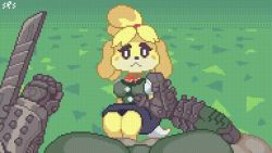 Rule 34 | animal crossing, animated, animated gif, bouncing breasts, breasts, crossover, cum, cum in pussy, doom (game), doom (series), doomguy, furry, inflation, isabelle (animal crossing), large penis, nintendo, penis, sex, size difference, stomach bulge, tagme, vaginal