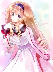 Rule 34 | 10s, blonde hair, blush, cecilia alcott, drill hair, finger to mouth, infinite stratos, long hair, purple eyes, smile, solo, tsukigami runa