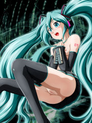 Rule 34 | anus, aqua eyes, aqua hair, breasts, censored, hatsune miku, headset, highres, nude, pussy, surprised, tagme, thighhighs, vocaloid