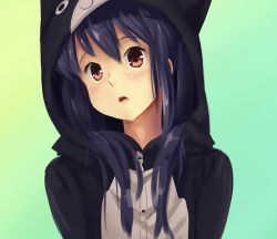 Rule 34 | 1girl, animal costume, boa (brianoa), brown eyes, highres, k-on!, long hair, nakano azusa, open mouth, simple background, solo