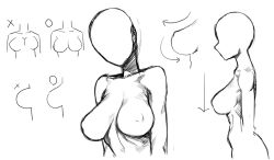 Rule 34 | 1girl, breasts, faceless, faceless female, greyscale, how to, large breasts, monochrome, sketch, spacezin