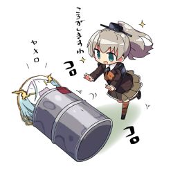 Rule 34 | 10s, 2girls, abyssal ship, aqua eyes, blue hair, blush stickers, brown hair, drum (container), flaming eyes, hair ornament, kanikama, kantai collection, kumano (kancolle), long hair, multicolored hair, multiple girls, open mouth, pale skin, ponytail, pushing, rolling, sparkle, ta-class battleship, thighhighs, translated, two-tone hair, wavy mouth, white hair