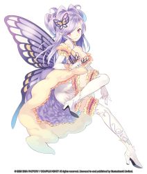 Rule 34 | butterfly wings, copyright notice, dated, genkai tokki moero crystal, halftone, highres, hirano katsuyuki, insect wings, official art, photoshop (medium), swept bangs, tagme, thighhighs, transparent background, wings