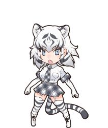 Rule 34 | 1girl, animal costume, animal ear fluff, animal ears, highres, kemono friends, looking at viewer, official art, solo, standing, tachi-e, tail, transparent background, white tiger (kemono friends), yoshizaki mine