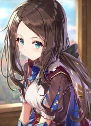 Rule 34 | 1girl, aged down, blue eyes, breasts, brown hair, closed mouth, fate/grand order, fate (series), highres, leonardo da vinci (fate), leonardo da vinci (fate/grand order), leonardo da vinci (rider) (fate), long hair, looking at viewer, parted bangs, puffy short sleeves, puffy sleeves, rin yuu, short sleeves, small breasts, smile, solo, star (symbol)