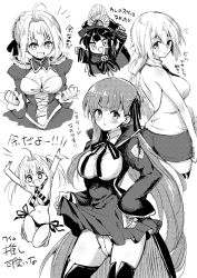 Rule 34 | 5girls, ahoge, ass, back, backless outfit, bad id, bad pixiv id, bare shoulders, bb (fate), bb (fate/extra), bikini, blush, braid, breasts, cape, chibi, cleavage, cleavage cutout, closed mouth, clothes lift, clothing cutout, coat, criss-cross halter, dress, dual persona, epaulettes, family crest, fate/apocrypha, fate/extra, fate/extra ccc, fate/grand order, fate (series), french braid, gloves, greyscale, hair bun, hair intakes, hair ribbon, halterneck, hat, high-waist skirt, jeanne d&#039;arc (fate), jeanne d&#039;arc (girl from orleans) (fate), jeanne d&#039;arc (ruler) (fate), juliet sleeves, jumping, kodamari, koha-ace, large breasts, leotard, long braid, long hair, long sleeves, looking at viewer, looking back, monochrome, multiple girls, navel, neck ribbon, nero claudius (fate), nero claudius (fate) (all), nero claudius (fate/extra), nero claudius (swimsuit caster) (fate), oda nobunaga (fate), oda nobunaga (koha-ace), oda uri, open clothes, open coat, open mouth, peaked cap, puffy sleeves, ribbon, shorts, single hair bun, skirt, skirt lift, smile, striped bikini, striped clothes, swimsuit, thighs, twintails, very long hair, white background