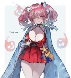 Rule 34 | 1girl, absurdres, aqua hair, blush, breasts, commentary, commission, dress, english commentary, flower, ghost, ghost hair ornament, gradient hair, head tilt, highres, kemomin nosuke, large breasts, looking at viewer, lumilive, multicolored hair, pink hair, purple eyes, red dress, red flower, red rose, reiyu guigui, rose, second-party source, skeb commission, smile, solo, virtual youtuber
