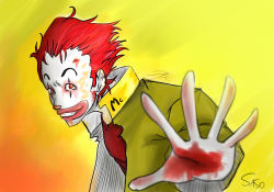 Rule 34 | blood, fighting, food, killer, red hair, ronald mcdonald, white theme