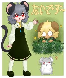 Rule 34 | 1girl, animal ears, blonde hair, cookie (touhou), grey hair, mouse (animal), mouse tail, nazrin, non-web source, nyon (cookie), open mouth, red eyes, self-upload, simple background, smile, sparkle, tail, touhou