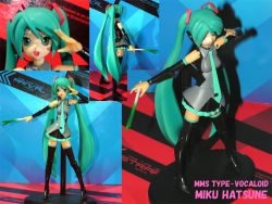Rule 34 | doll, doll joints, figure, hatsune miku, joints, long hair, mms, necktie, photo (medium), spring onion, thighhighs, twintails, very long hair, vocaloid, zettai ryouiki