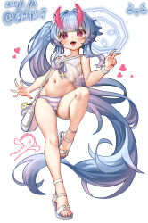 Rule 34 | 1boy, 1girl, ball, beachball, bikini, blue archive, blue halo, blunt bangs, blush, breasts, chise (blue archive), chise (swimsuit) (blue archive), dated, doodle sensei (blue archive), flower, full body, hair flower, hair ornament, halo, heart, highres, horns, hoshitsuki higan, knee up, long hair, loose bikini, oni, open mouth, pink eyes, pink horns, red horns, red nails, sailor bikini, sailor collar, see-through camisole, sensei (blue archive), side-tie bikini bottom, side ponytail, signature, small breasts, stomach, striped bikini, striped clothes, swimsuit, tongue, tongue out, twitter username, two-tone bikini, very long hair, white background, white sailor collar