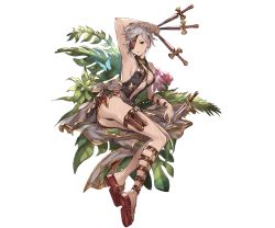 Rule 34 | 10s, 1girl, armpits, ass, back, between fingers, bikini, black bikini, breasts, bug, butterfly, dagger, eyepatch, flower, full body, game cg, granblue fantasy, hibiscus, holding, holding knife, holding weapon, insect, jewelry, knife, leaf, minaba hideo, necklace, official art, one-piece swimsuit, open mouth, red eyes, sandals, sarong, short hair, silver hair, slingshot swimsuit, solo, swimsuit, tania (granblue fantasy), thigh strap, transparent background, water, weapon, wet