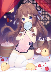 Rule 34 | &gt; &lt;, 1girl, = =, animal ears, azur lane, bamboo steamer, baozi, bird, blue eyes, blurry, blurry background, blush, blush stickers, bow, breasts, brown hair, bug, butterfly, chestnut mouth, chick, china dress, chinese clothes, commentary request, covered navel, covering own mouth, crescent, crescent hair ornament, curtains, dog ears, dog girl, dog tail, dress, floral print, flower, food, full body, fumizuki (azur lane), hair bow, hair ornament, hairclip, hand fan, highres, holding, holding fan, holding food, insect, knees together feet apart, lantern, long hair, looking at viewer, manjuu (azur lane), on bed, petals, pink dress, purple bow, ribbon, see-through, short dress, side slit, sidelocks, sitting, sleeveless, sleeveless dress, small breasts, solo focus, tail, thighhighs, thighs, tsukimi (xiaohuasan), two side up, wariza, white bow, white thighhighs, window, | |