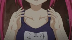 Rule 34 | 1girl, animated, animated gif, anime screenshot, cthugha (nyaruko-san), female focus, haiyore! nyaruko-san, red hair, school swimsuit, swimsuit, twintails, undressing