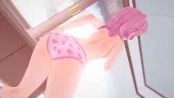 Rule 34 | 1girl, animated, ass, bedroom, breasts, doki doki literature club, koikatsu (medium), mashirosolera, natsuki (doki doki literature club), pink eyes, pink hair, tagme, underwear, video