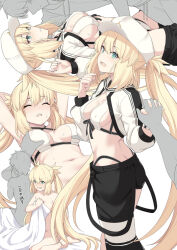 Rule 34 | 1boy, 1girl, artoria caster (fate), artoria caster (swimsuit) (fate), artoria caster (swimsuit) (first ascension) (fate), artoria pendragon (fate), ass, asymmetrical clothes, barefoot, bed sheet, bikini, black pants, blonde hair, breasts, bright pupils, butt crack, closed eyes, clothes pull, covered erect nipples, covering privates, eye contact, fate/grand order, fate (series), grabbing, grabbing another&#039;s breast, hair between eyes, hat, holding, holding hands, implied after sex, interlocked fingers, long hair, long sleeves, looking at another, medium breasts, navel, nude cover, open mouth, pants, shiseki hirame, shrug (clothing), sideboob, single pantsleg, sitting, soles, sweat, swimsuit, translated, twintails, twisted torso, very long hair, white bikini, white headwear, white pupils