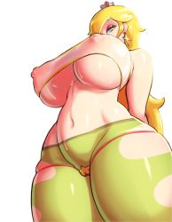 Rule 34 | 1girl, absurdres, arms behind back, artist request, blonde hair, blue eyes, breasts, cameltoe, cleft of venus, commentary, crown, curvy, earrings, from below, hair over one eye, half-closed eyes, highres, huge breasts, jewelry, long hair, looking at viewer, looking down, mario (series), midriff, mini crown, navel, nintendo, popogori, rosalina, see-through, skindentation, solo, super mario galaxy, thick thighs, thighs, underboob