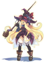 Rule 34 | blonde hair, blue eyes, elbow gloves, gloves, hat, long hair, shibano kaito, solo, staff, thighhighs, very long hair, witch hat