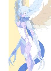 Rule 34 | 00s, 1girl, absurdres, aqua eyes, aqua hair, artist request, breasts, claws, digimon, elbow gloves, eyelashes, feathers, female focus, gauntlets, gloves, harpy, head wings, high collar, highleg, highleg panties, highres, looking to the side, mask, medium breasts, midriff, monster girl, navel, panties, revealing clothes, shiny skin, shutumon, thighhighs, thong, underwear, wings