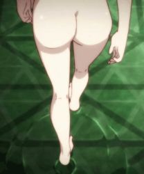 Rule 34 | 10s, 1girl, animated, animated gif, ass, ass focus, barefoot, from behind, legs, monogatari (series), nisemonogatari, nude, oshino shinobu, solo, walking, water