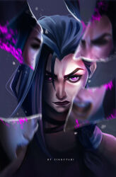 Rule 34 | 1girl, arcane: league of legends, arcane jinx, arcane viktor, artist name, blood, caitlyn (league of legends), character request, choker, closed mouth, expressionless, green hair, hair between eyes, highres, jinx (league of legends), league of legends, looking at viewer, mirror, nikola (nikkotari), open mouth, pink blood, pink eyes, simple background, viktor (league of legends)