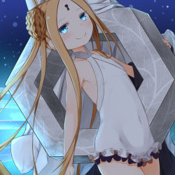 Rule 34 | 1girl, abigail williams (fate), abigail williams (swimsuit foreigner) (fate), abigail williams (swimsuit foreigner) (second ascension) (fate), bare arms, bare shoulders, black bow, black jacket, blonde hair, blue eyes, blush, bow, braid, casual one-piece swimsuit, closed mouth, collarbone, commentary request, covered navel, double bun, fate/grand order, fate (series), frilled swimsuit, frills, hair bun, hand up, hat, highres, jacket, keyhole, long hair, looking at viewer, one-piece swimsuit, orange bow, parted bangs, polka dot, polka dot bow, smile, solo, su guryu, swimsuit, twintails, very long hair, white hat