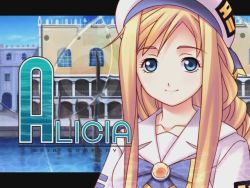 Rule 34 | 00s, 1girl, alchemist (company), alicia florence, aria (manga), blonde hair, blouse, blue eyes, bow, hat, house, long hair, looking at viewer, official art, ribbon, shirt, smile, solo, uniform, water, white shirt
