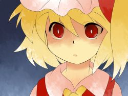 Rule 34 | 1girl, bad id, bad pixiv id, blonde hair, bow, comic, embodiment of scarlet devil, female focus, flandre scarlet, frown, hair bow, hammer (sunset beach), hat, red eyes, short hair, side ponytail, silent comic, slit pupils, solo, staring, touhou