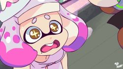 Rule 34 | + +, 2girls, 3d rod!, :&gt;, ^^^, animated, animated gif, blush, buck teeth, fingerless gloves, gloves, inkling, looking at another, marina (splatoon), mole, mole under mouth, multiple girls, nintendo, octoling, open mouth, pearl (splatoon), puffy cheeks, short hair, snot, solo focus, splatoon (series), splatoon 2, surprised, sweatdrop, symbol-shaped pupils, tearing up, tears, teeth, tentacle hair, wavy mouth