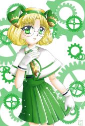Rule 34 | 1girl, artist request, blonde hair, character name, green eyes, highres, hououji fuu, magic knight rayearth, smile, solo, tms entertainment