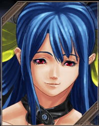 Rule 34 | 1girl, arc system works, blue hair, choker, dizzy (guilty gear), guilty gear, guilty gear xx, hino shinnosuke, lowres, non-web source, official art, portrait, red eyes, solo