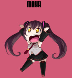 Rule 34 | + +, 1girl, aoki hagane no arpeggio, arms up, bad id, bad pixiv id, badge, black skirt, black thighhighs, boots, breasts, brown hair, button badge, character name, chibi, cosplay, detached sleeves, fang, fang out, grey shirt, halloween, halloween costume, hatsune miku, hatsune miku (cosplay), impossible clothes, impossible shirt, kamo 3, long sleeves, maya (aoki hagane no arpeggio), medium breasts, necktie, outstretched arms, pink background, pleated skirt, red necktie, shirt, simple background, skirt, sleeveless, sleeveless shirt, smiley face, solo, thigh boots, thighhighs, twintails, vocaloid, | |