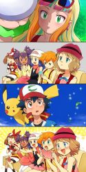 Rule 34 | 0 0, 1boy, 4koma, 6+girls, :d, :o, animal, animal on shoulder, aqua hair, ash ketchum, bandana, bare shoulders, baseball cap, beanie, bike shorts, black gloves, black hair, blue bow, blue eyes, blue hair, blue neckwear, blue sky, blunt bangs, blush, bored, bow, bowtie, breasts, brown eyes, brown hair, cellphone, cheering, cloud, collarbone, comic, commentary request, couch, covering own mouth, cowboy shot, creatures (company), crop top, dawn (pokemon), day, earrings, emblem, emphasis lines, expressionless, eye contact, eyeshadow, eyewear on head, food, from side, gaijin 4koma (meme), game freak, gen 1 pokemon, gloves, grass, green eyes, green scrunchie, hair between eyes, hair ornament, hair tie, hairclip, half-closed eyes, hand over own mouth, hand up, hands up, happy, hat, heart, heart earrings, high collar, holding, holding phone, indoors, iris (pokemon), jacket, jewelry, knees together feet apart, leaf, leggings, legs together, lipstick, long hair, long sleeves, looking afar, looking at another, looking at viewer, looking down, looking up, makeup, may (pokemon), meme, midriff, miniskirt, misty (pokemon), multicolored clothes, multicolored gloves, multicolored hair, multicolored headwear, multiple girls, multiple views, nintendo, no pupils, nose blush, on couch, open clothes, open mouth, open vest, orange hair, outdoors, parted bangs, phone, pikachu, pink bow, pink hair, pink hat, pink scarf, pink skirt, pleated skirt, pointing, poke ball print, pokemon, pokemon (anime), pokemon (classic anime), pokemon (creature), pokemon bw (anime), pokemon dppt (anime), pokemon rse (anime), pokemon the movie: the power of us, pokemon xy (anime), popcorn, purple hair, raised eyebrows, red-framed eyewear, red eyes, red hat, red lips, red shirt, red vest, risa (pokemon), sasairebun, scarf, scrunchie, serena (pokemon), shadow, shirt, short hair, short hair with long locks, short sleeves, side-by-side, side ponytail, sidelocks, sitting, skirt, sky, sleeveless duster, small breasts, smile, sparkle, spilling, straight hair, streaked hair, striped, sunglasses, surprised, suspenders, sweatdrop, swept bangs, taking picture, tank top, textless version, two side up, upper body, vertical stripes, vest, watch, white gloves, white hat, wide-eyed, wide sleeves, wrist scrunchie, wristwatch, yellow tank top, | |