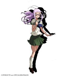 Rule 34 | 1girl, digimon, glasses, highres, inoue miyako, long hair, official seraphimon, school uniform, solo