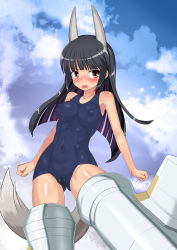 Rule 34 | 1girl, absurdres, anabuki tomoko, black hair, blue eyes, blush, bodypaint, breasts, cyber (cyber knight), highres, long hair, looking at viewer, medium breasts, naked paint, navel, nipples, nude, painted clothes, piercing, pussy, solo, strike witches, striker unit, tagme, world witches series