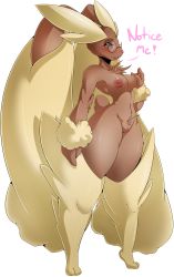 Rule 34 | 1girl, absurdres, animal ears, animal hands, blush, breasts, cleft of venus, collarbone, creatures (company), english text, female focus, freckles, full body, game freak, gen 4 pokemon, glasses, hand up, happy, highres, lips, looking at viewer, lopunny, medium breasts, navel, nintendo, nipples, nude, open mouth, personification, pink eyes, pokemon, pokemon (creature), pussy, rabbit ears, rabbit tail, red-framed eyewear, shiny skin, simple background, smile, solo, sparkle, standing, suddenhack, tail, talking, teeth, thick thighs, thighs, uncensored, white background, wide hips