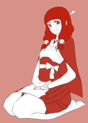 Rule 34 | + +, 1girl, 596821w, bridal gauntlets, fire emblem, fire emblem fates, full body, hime cut, japanese clothes, kneeling, looking at viewer, miko, mitama (fire emblem), nintendo, red hair, socks, solo